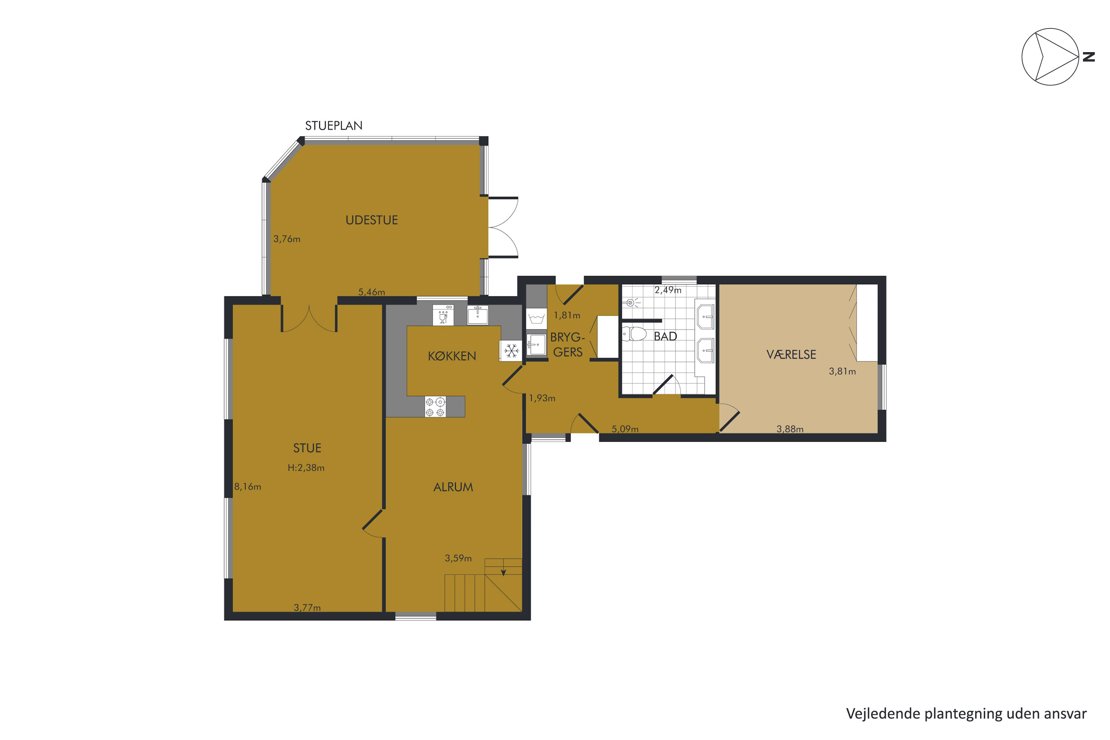 Koldingvej 121, 6760 Ribe - Plantegning