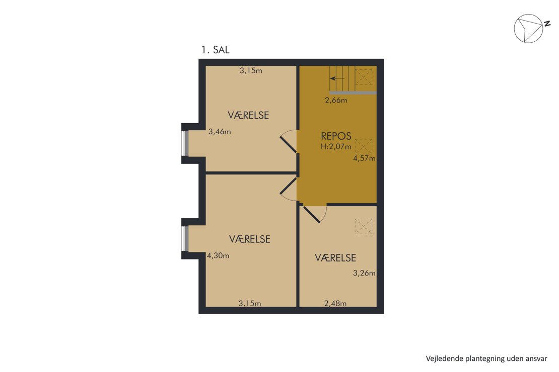 Grønnegade 26, 6760 Ribe - Plantegning